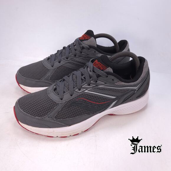 Saucony Cohesion 14 Trail Running Shoe Mens Size 8 S20628-2 Gray Red - Picture 1 of 9